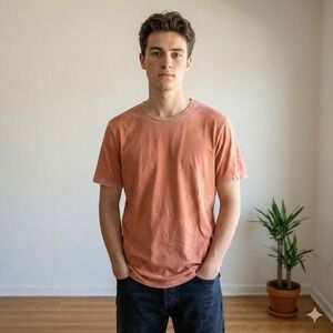 Cotton Citizen Classic Crewneck Tee Mens Small Vintage Rust Red Supima Cotton‎